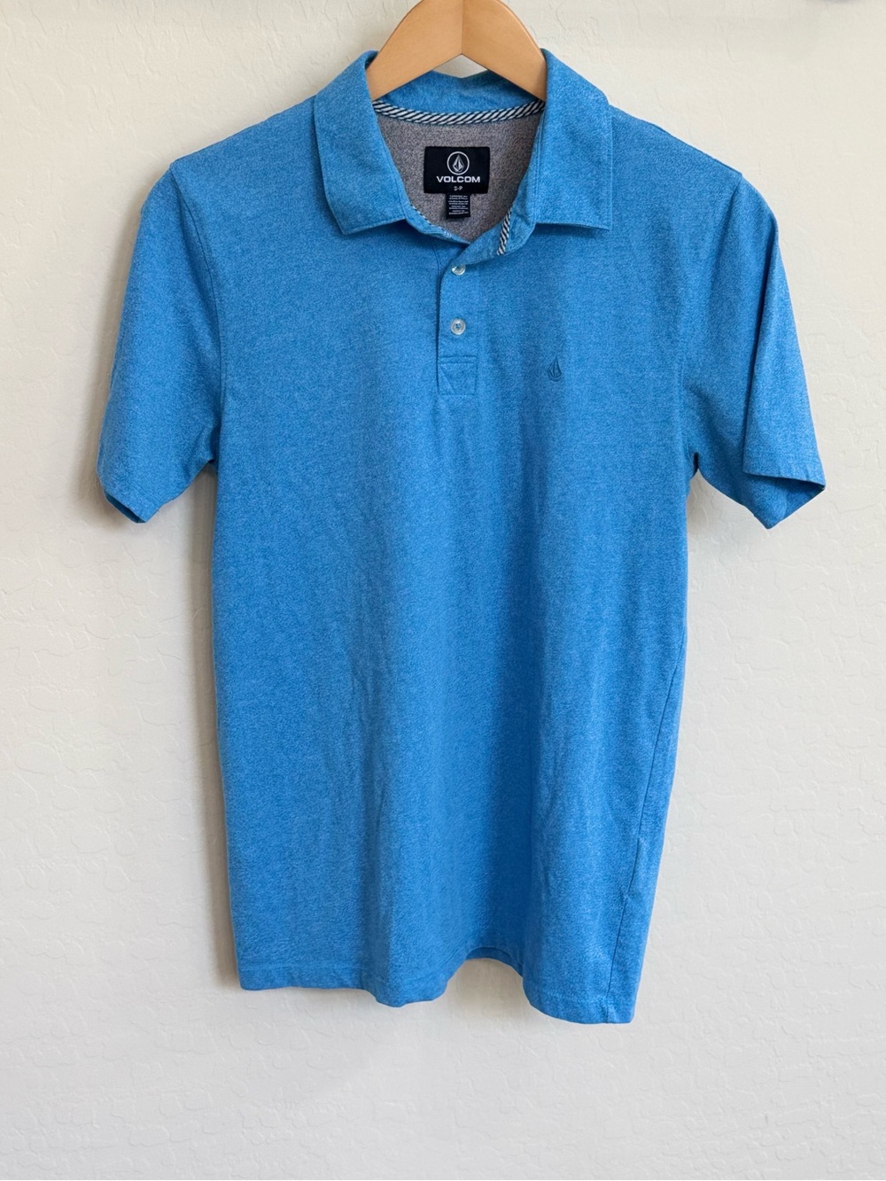 Volcom Men’s Wowzer Polo Shirt Size Small Heather Blue